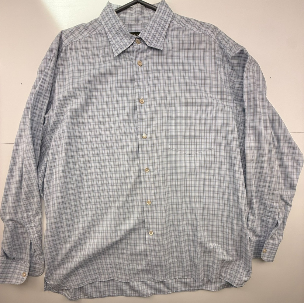 Ermenegildo Zegna Men's Plaid Button Down Shirt Size XXL 100% Cotton Italy